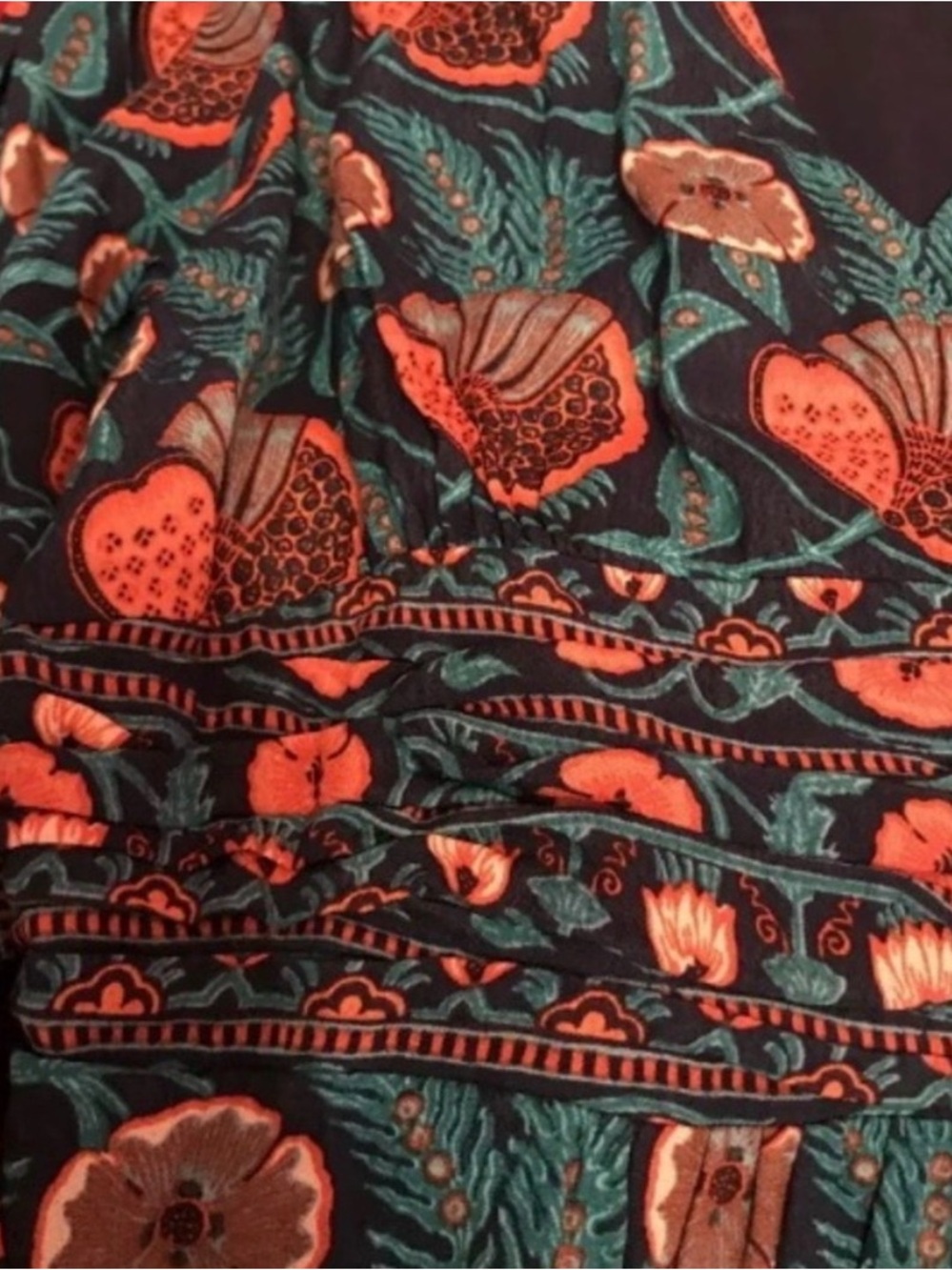 Anthropologie Maeve Philomena Maxi Dress 2 Blue Floral Boho V-Neck Tie Waist - Picture 10 of 10
